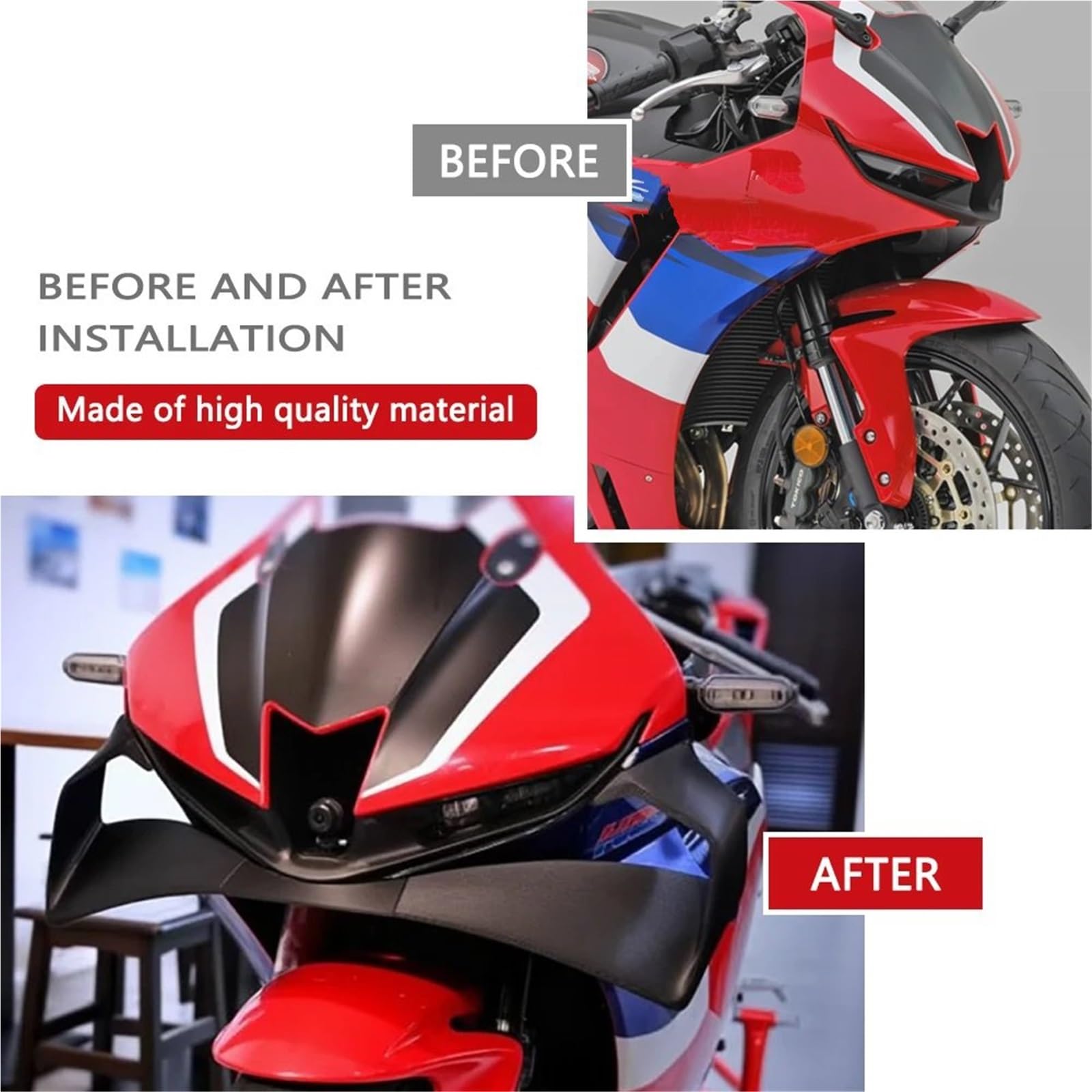 Front Bumper Splitter dachowy Pasuje do CBR600RR 2025 Cbr 600rr 2020-2024 Zestaw aerodynamiczny dolnego osłony przedniego skrzydła