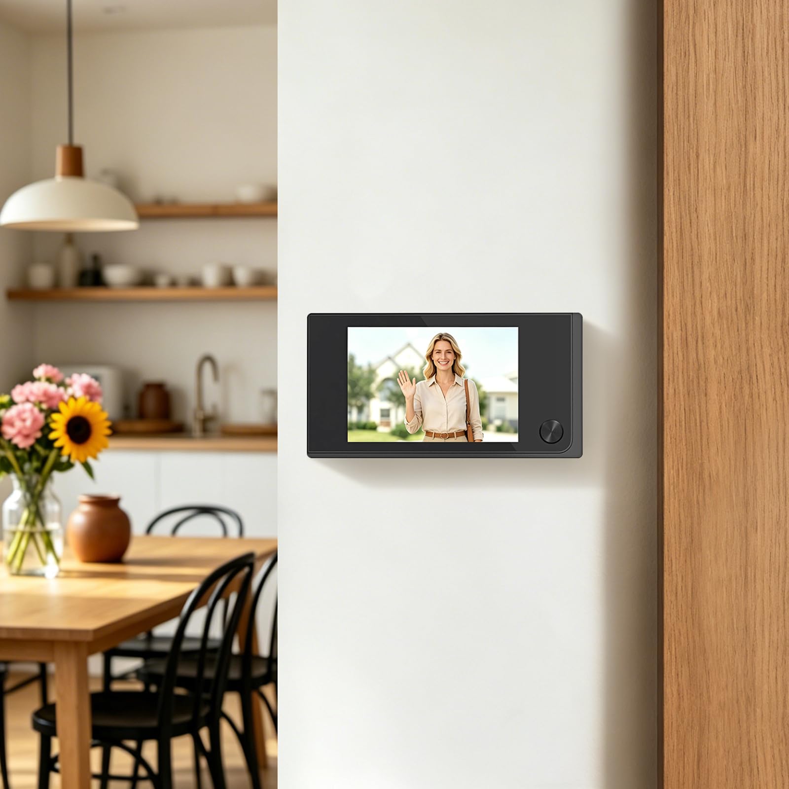 Mirilla electrónica con cámara, pantalla de 3,5 pulgadas, lente gran angular de 120°, cámara de mirilla de 2 MP con monitor inalámbrico, para apartamento, casa, casa de alquiler, puerta de entrada
