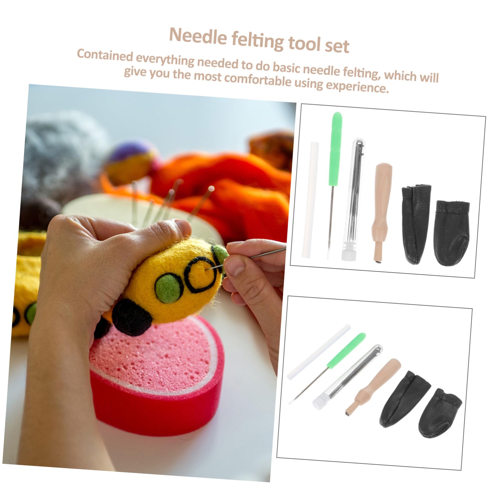 DOITOOL 1set Needle Felting Tool Set for Beginners Felting Kit for DIY Art Projects for Crafting Dogs Cats Flowers Lightweight Portable Starter Tools Random Color 13pcs