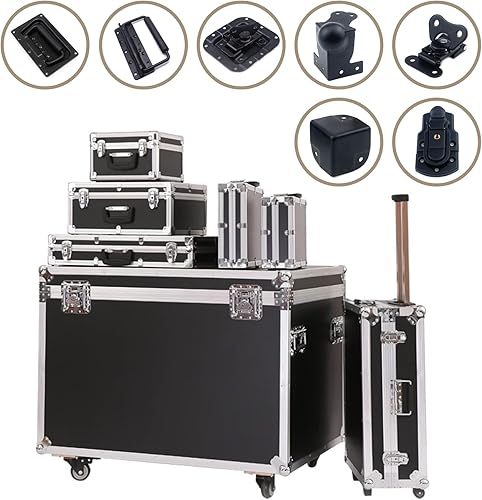 Miniatura 6 de MY MIRONEY Protector de esquina negro de 1.57 pulgadas, 16 piezas de gabinetes de metal, protector de esquinas de altavoz para gabinete de vuelo,