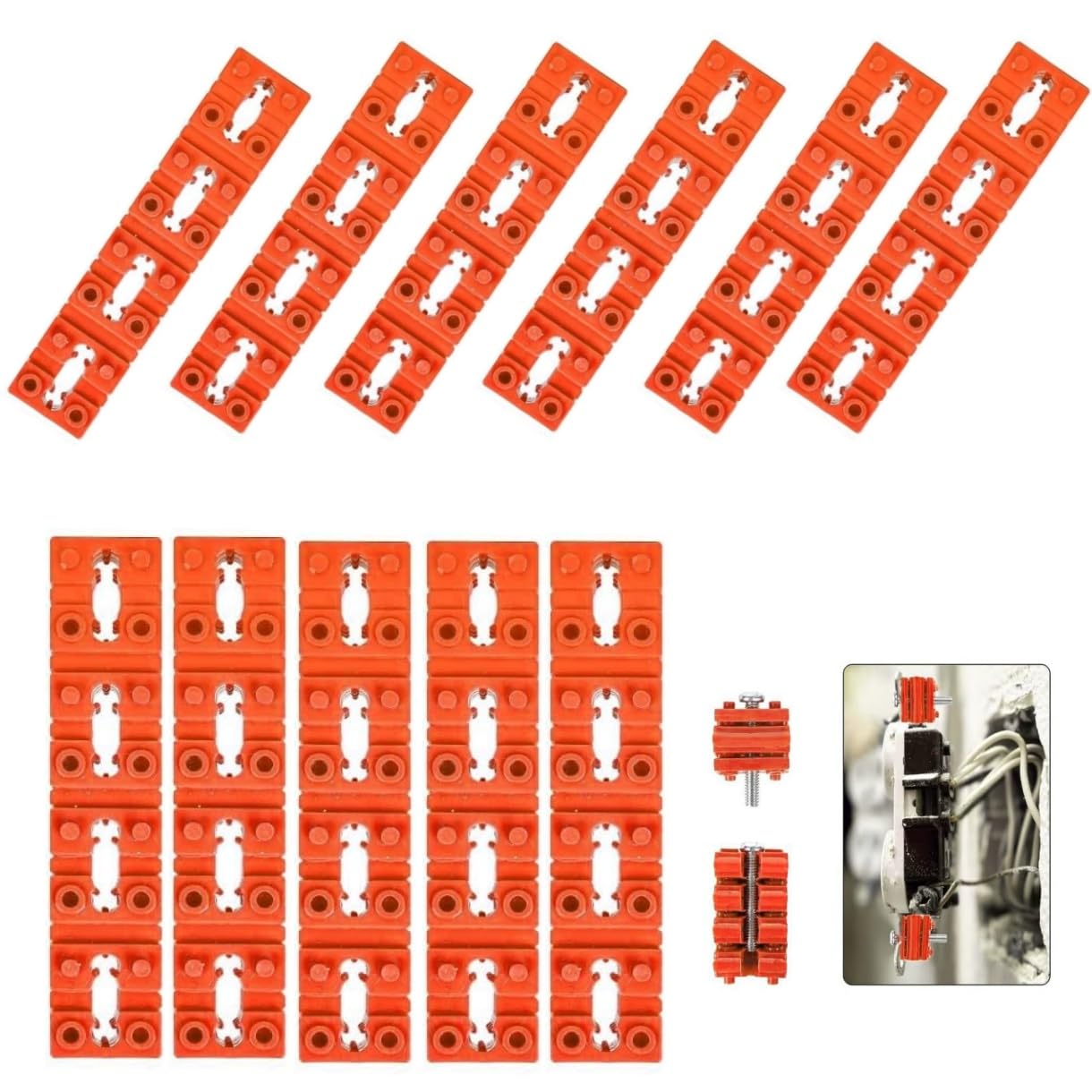 Outlet Spacers for Electrical Box, Switch and Receptacle Spacer for Loose Outlet Plug Fix, 40 Pcs Electrical Outlet Spacers Outlet Shim Socket Electrical Box Extender (Orange)