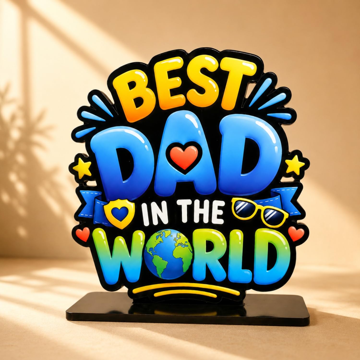 Half Engineer Gifts - HE Best Dad In The World Wooden Trophy gift For Father or Dad | Fathers day Gift | Best Gift For Dad (Multicolor 6 x 5.5 Inches)-picture-19