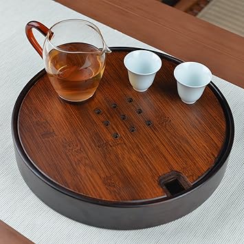Simple Bamboo Tea Tray Gongfu, Round