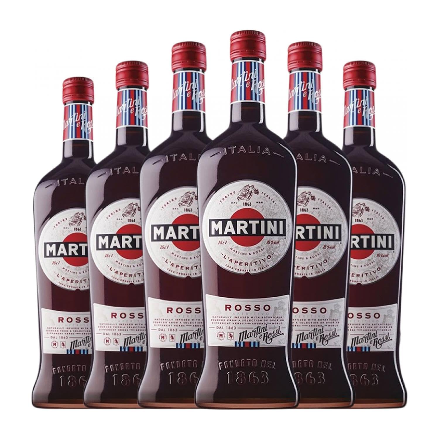 Vermut Martini Rosso Botella Misil 1 L (Caja de 6 Botella Misil de 1 L)