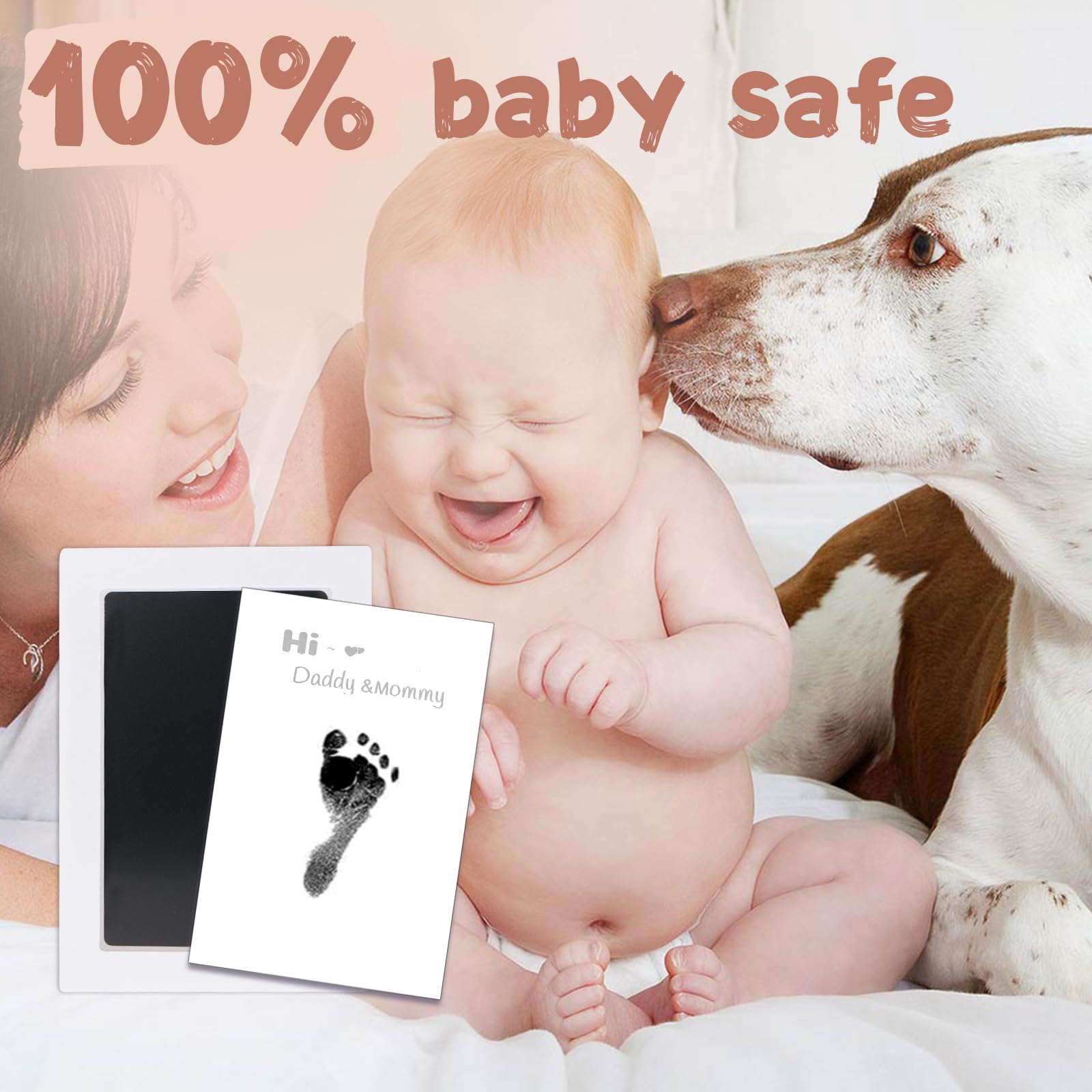 Kit de huellas de manos y pies de bebé sin tinta, kit de almohadilla de tinta de tacto limpio, sello de mano infantil seguro sin ensuciar, 1 paquete de almohadillas de impresión sin tinta