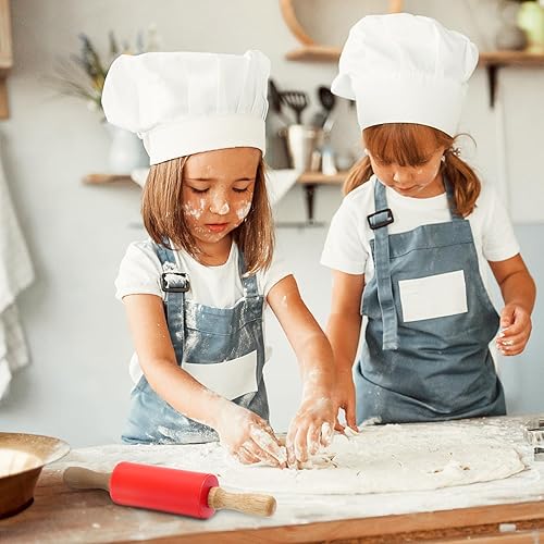 Miniatura 7 de SOUJOY Paquete de 8 mini rodillos, rodillo de masa pequeño de 9 pulgadas con mango de madera, rodillo de silicona para masa para niños,