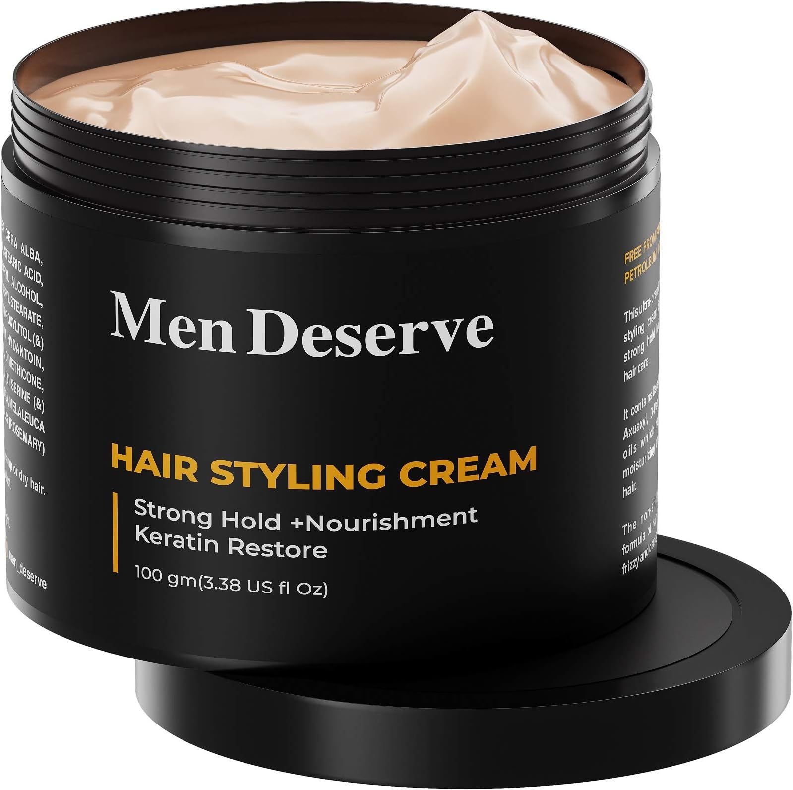 Hair Styling Cream (100g) | Provides Strong Hold & Nourishment | Paraben & Sulphate Free | Non-Greasy Hair Cream for Men With Coconut Oil & Keratin | Hair Cream for Dry and Frizzy Hair