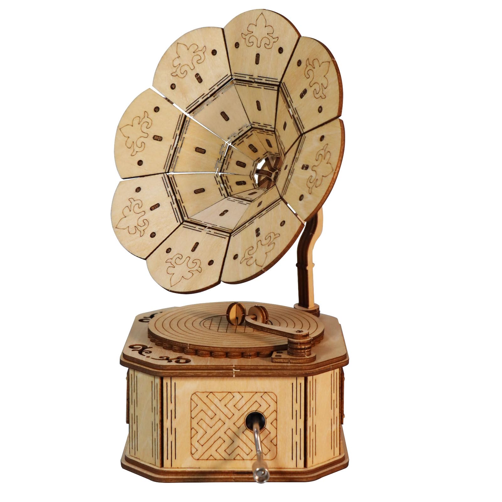 3d Wooden Puzzle Phonograph Music Box You Are My Sunshine Handmade Assembly Model Kit DIY Crafts Holidays Birthdays