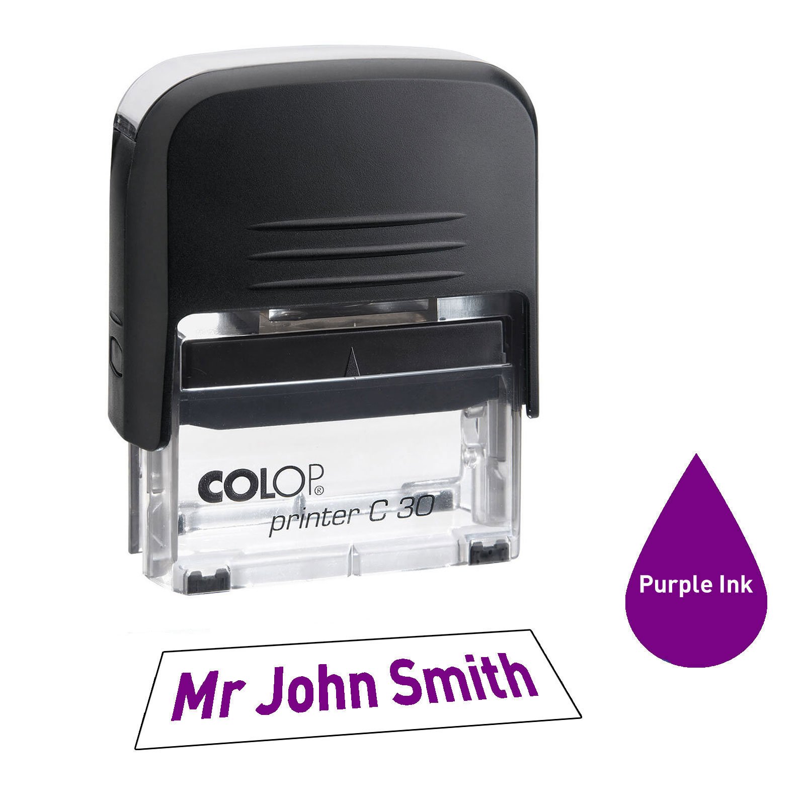Colop C30 48 x 18mm - - Personalised Custom Made Self-Inking Business Address Rubber Stamp - Up to 4 Lines of Text Same Day Dispatch if Ordered Before noon