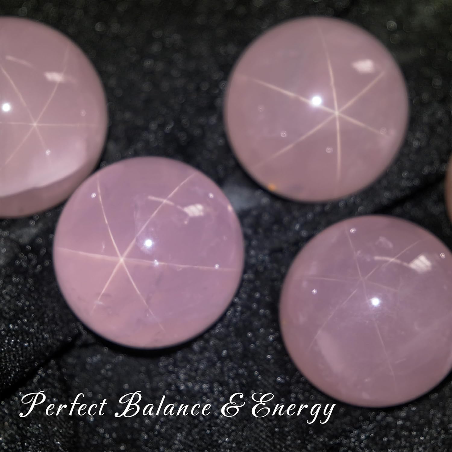 Star Rose Quartz Crystal Sphere- Decorative Balls, 2.3-2.6" Inches, Rare Variety with 6-Rayed Star Effect, Excellent Color & Clarity, Smooth Polish, Ideal for Feng Shui, Meditation, and Healing