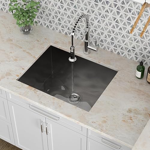 Miniatura 156 de Kichae Fregadero de lavandería de 21 x 18 pulgadas, fregadero de acero inoxidable de 12 pulgadas de profundidad para debajo de la encimera, lavabo