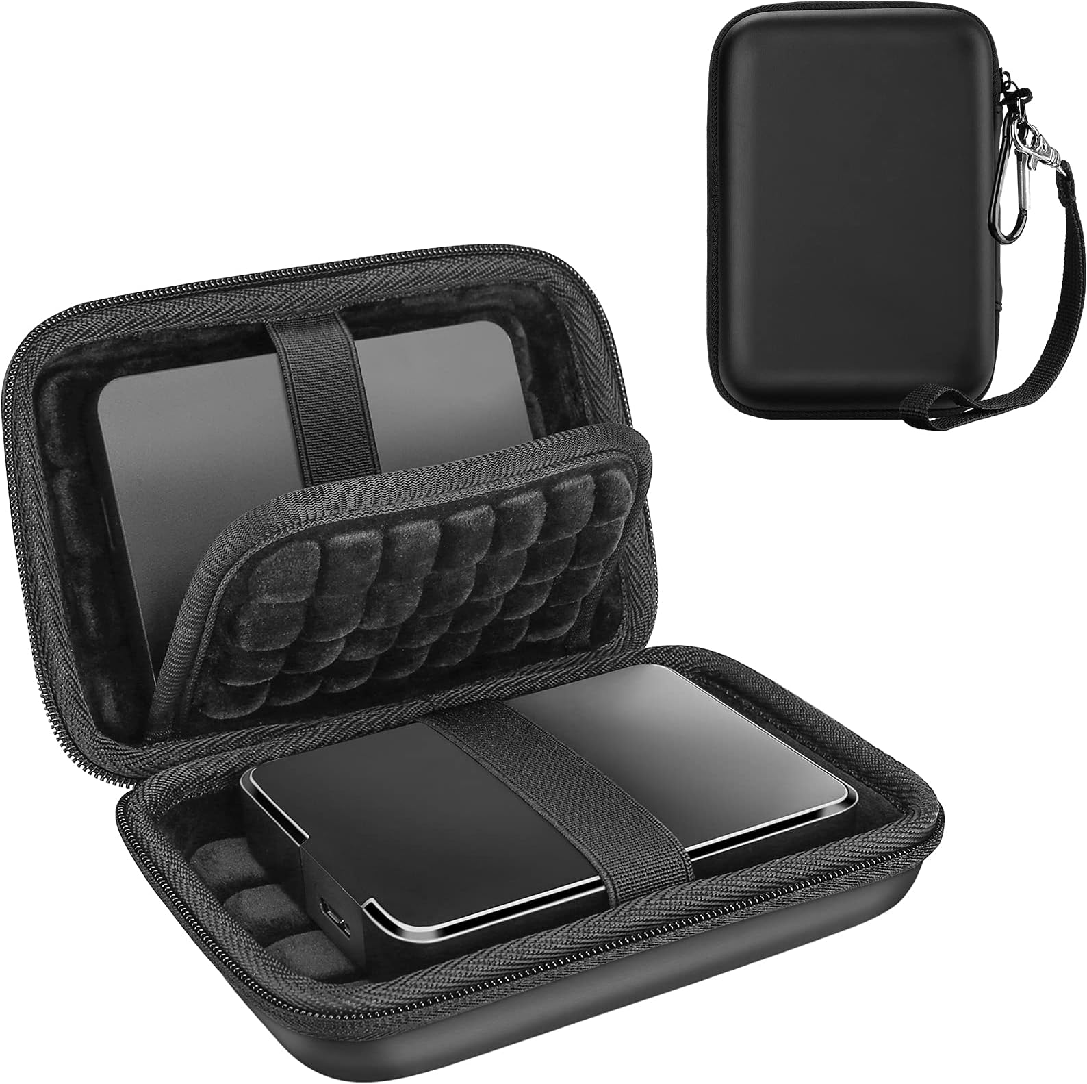 External Hard Drive Case for 2.5 Inch Hard Disk, Electronic Travel Organizer Bag for Seagate Western Digital Toshiba Canvio and more (Case Only) -Black