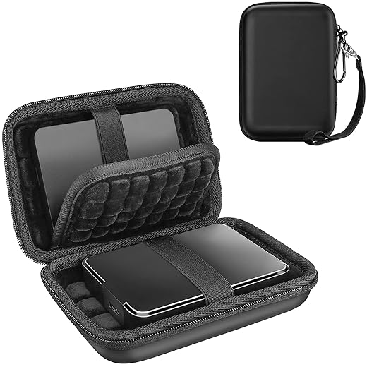 ProCase 2.5 Inch Hard EVA Case for External Hard Drive Hard Drives Seagate Expansion, Backup Plus, WD Elements, My Passport, Extreme HDD Black