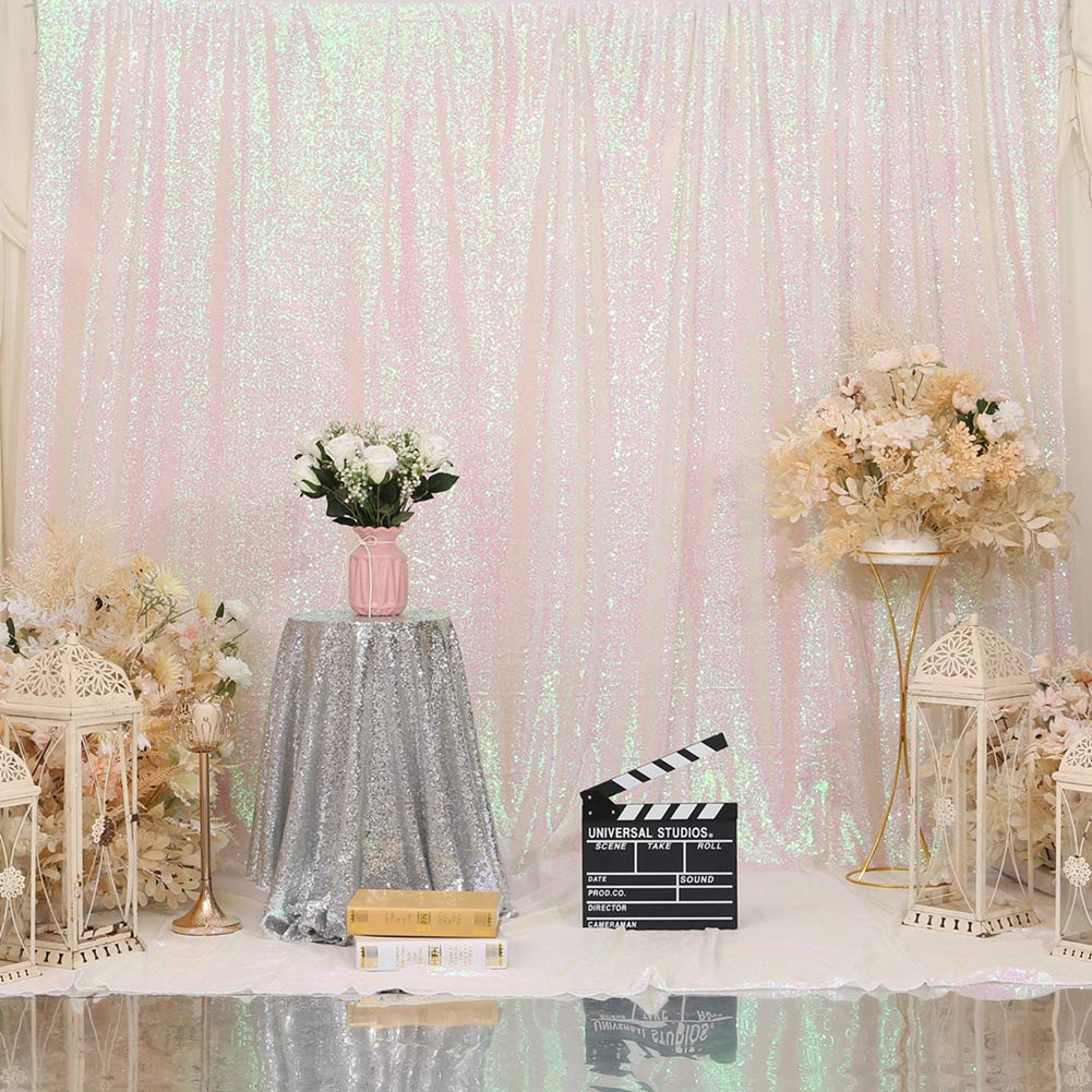 Sequin Backdrop 183x243cm Iridescent Shinny Sequin Photography Backdrop Party Prom Wedding Youtobe Banquet Photo Background (6x8 feet) — view 19