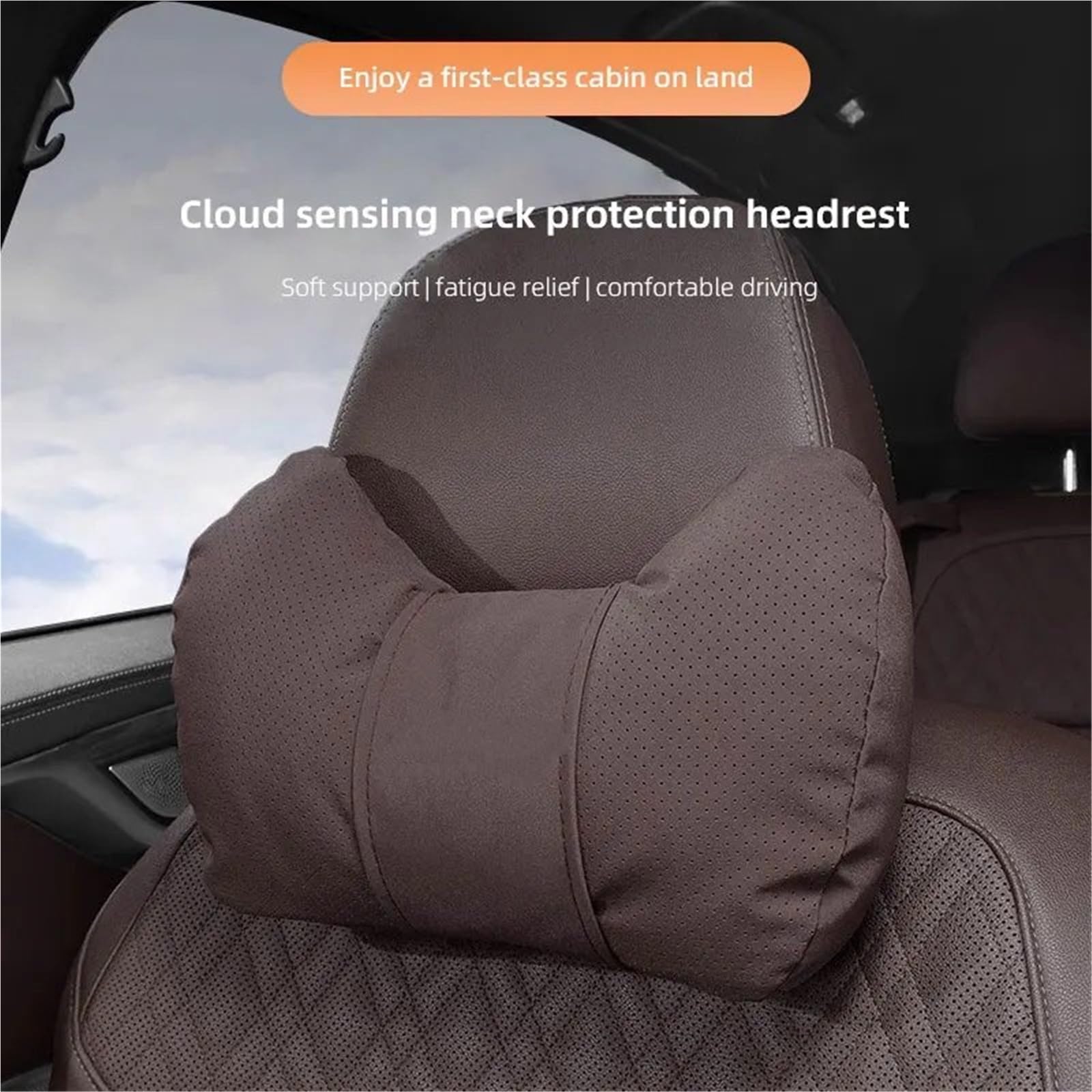 Cale-têtes pour sièges Auto Coussins de Soutien Lombaire et d'appui-tête compatibles avec Opel Astra, Grandland, Corsa, Mokka, sièges Auto Frontera et Insign. Tête de Voiture(R-Orange-2)