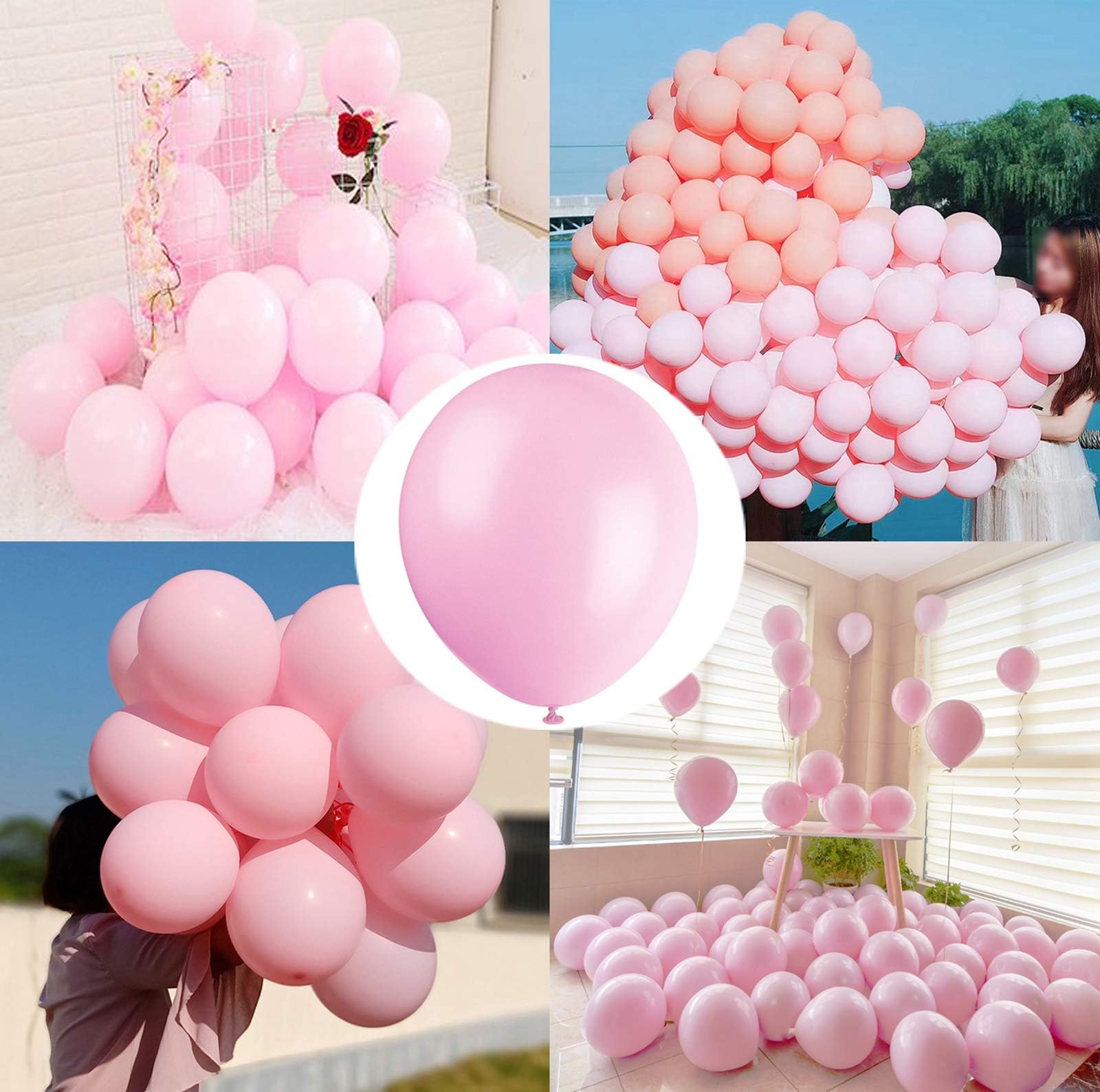 Pastel Pink Balloons 10 inch 100pcs Macaron Pink Candy Colored Latex Balloons for Party Birthday Wedding Anniversary or any Party Decorations-pastel pink
