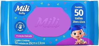 Mili Toalhas Umedecidas Baby, Uso Bebê, Com Aloe Vera e Calêndula, Dermatologicamente Testadas, 50 Unidades