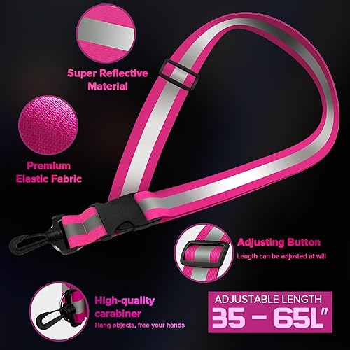 Miniatura 9 de Simket Equipo de correr reflectante, cinturón reflectante de alta visibilidad para senderismo, caminar, ciclismo, banda reflectante militar para