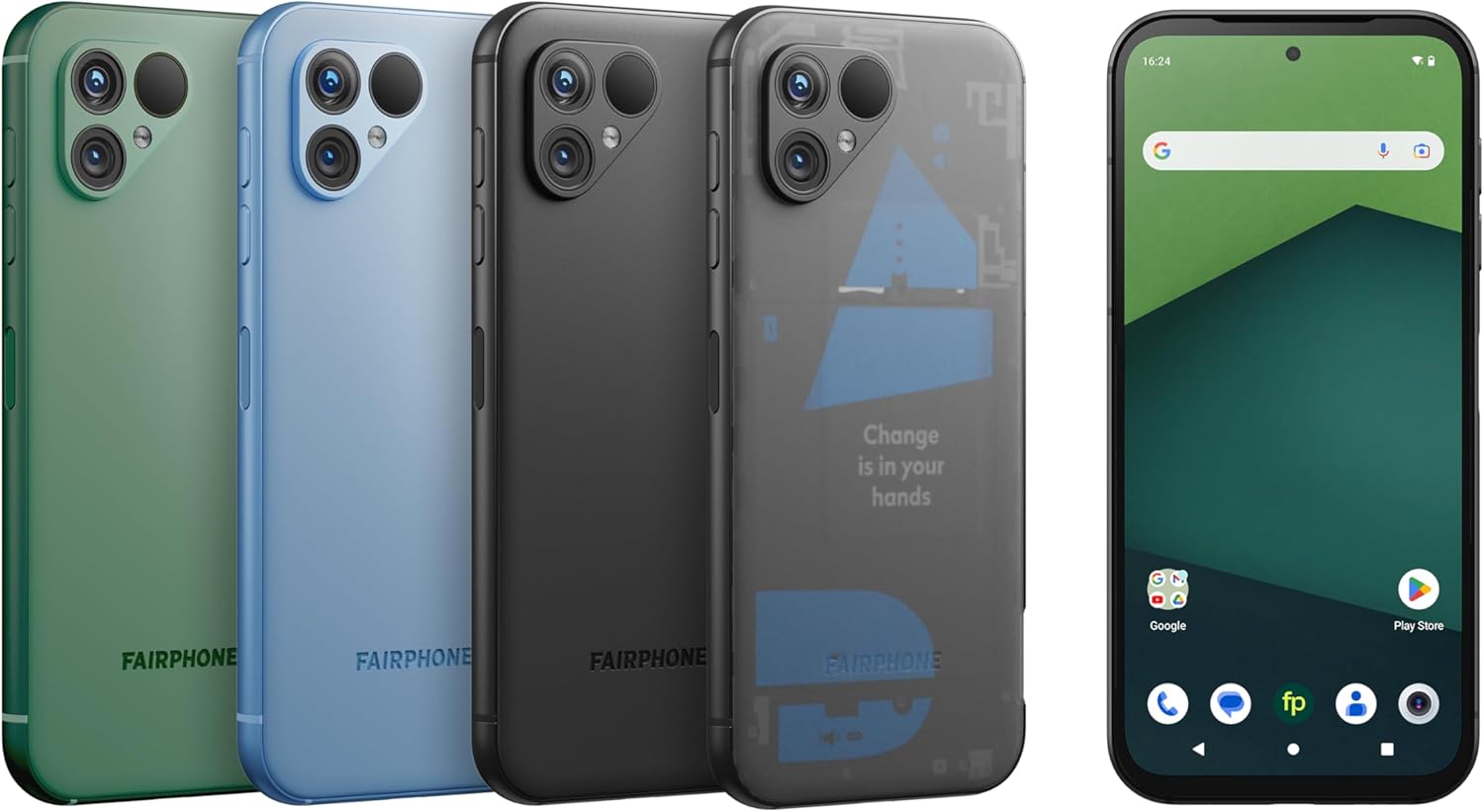 Fairphone 5 5G (GSM Unlocked, International Version) 128GB + 6GB RAM - Dual SIM (Nano-SIM + eSIM) Android 14 Smartphone (Matte Black)