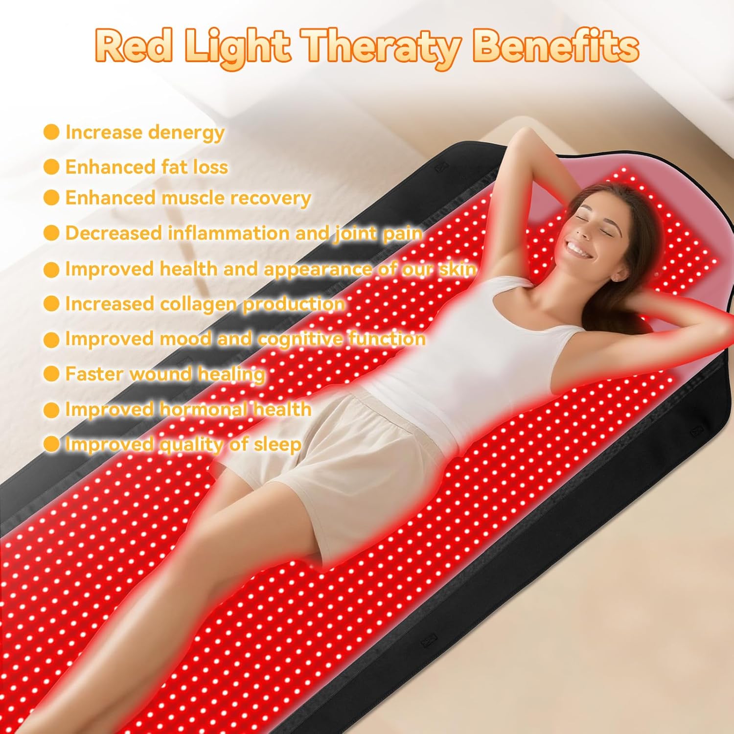 Red Light Therapy Mat for Full Body, 75"*35" Largest Infrared Red Light Therapy Mat with 2704 LEDs, Upgraded Premium TPU(2Pcs), Dual Wavelength Infrared Blanket for Back Waist Belly Knee Joint Muscle