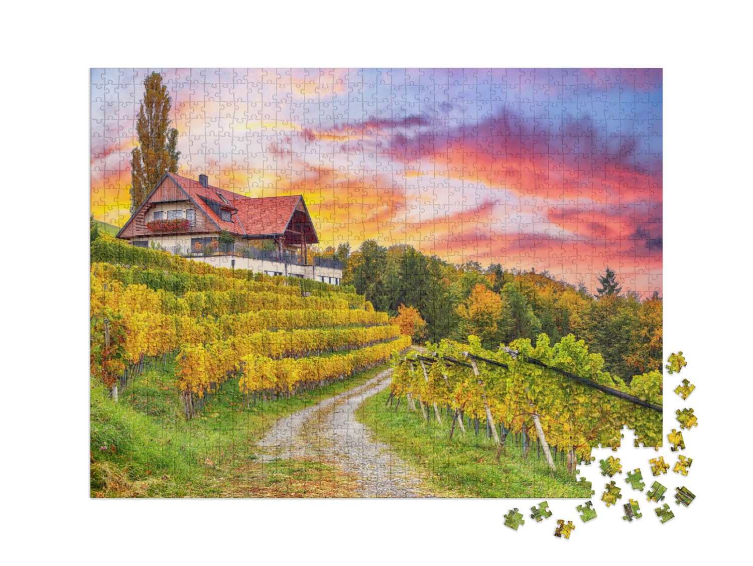 Puzzle 1000 pièces XXL « Un Paysage de vignobles de rêve dans Le sud de la Styrie »