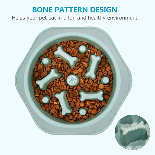 Miniatura 10 de UPSKY Cuenco de alimentación lenta para perro, antiasfixia, alimentación lenta, cuenco de rompecabezas interactivo para detener la hinchazón, plato