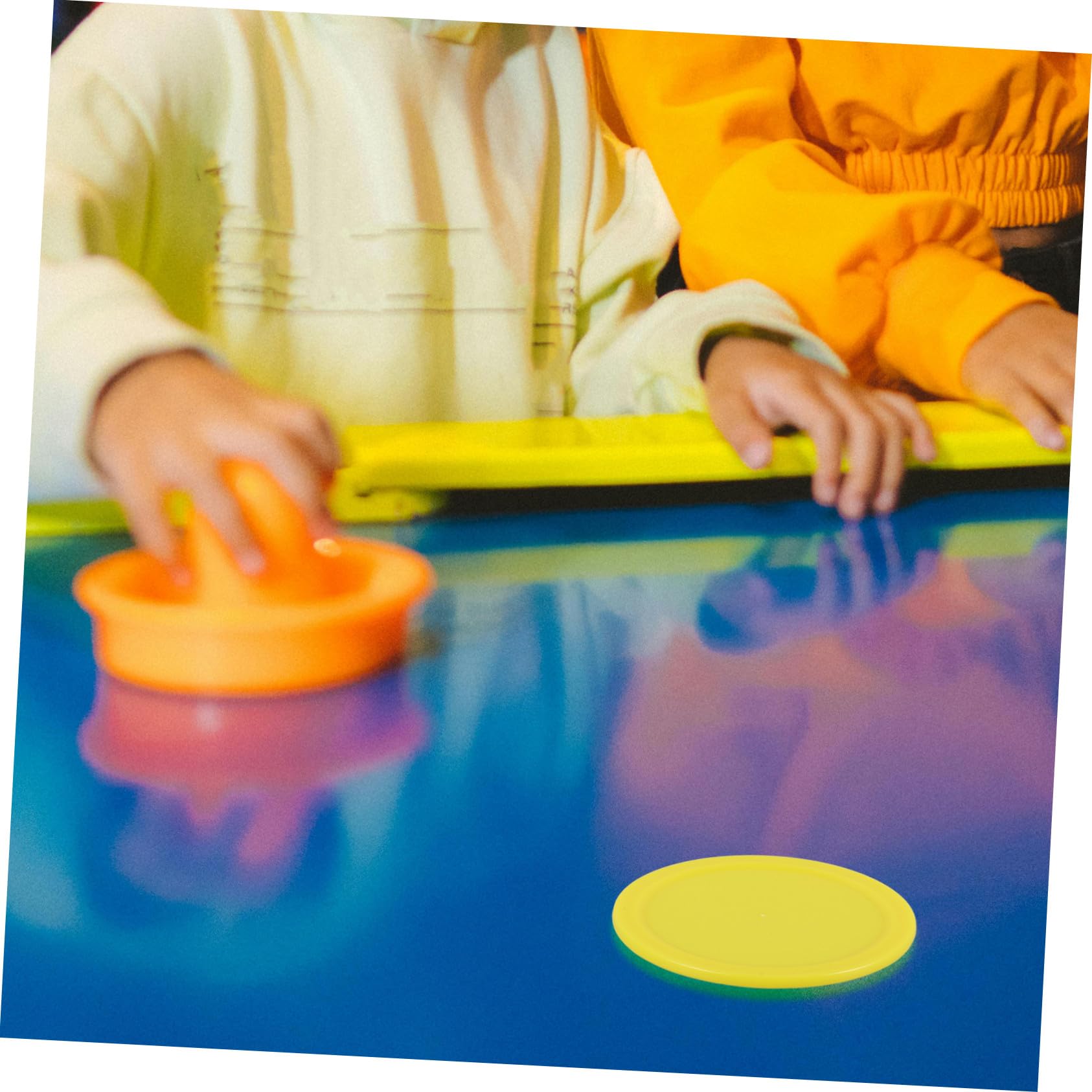 Toyvian 10 Pièces Rondelles Hockey Glace Plastique Jaune Accessoires Remplacement Table Maniabilité