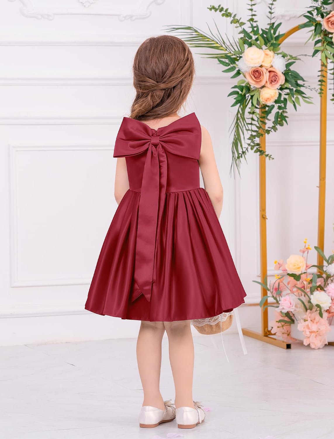 OBEEII 6M-10Years Infant Toddler Baby Girls Bowknot Pageant Christening Princess Birthday Wedding Prom Dresses