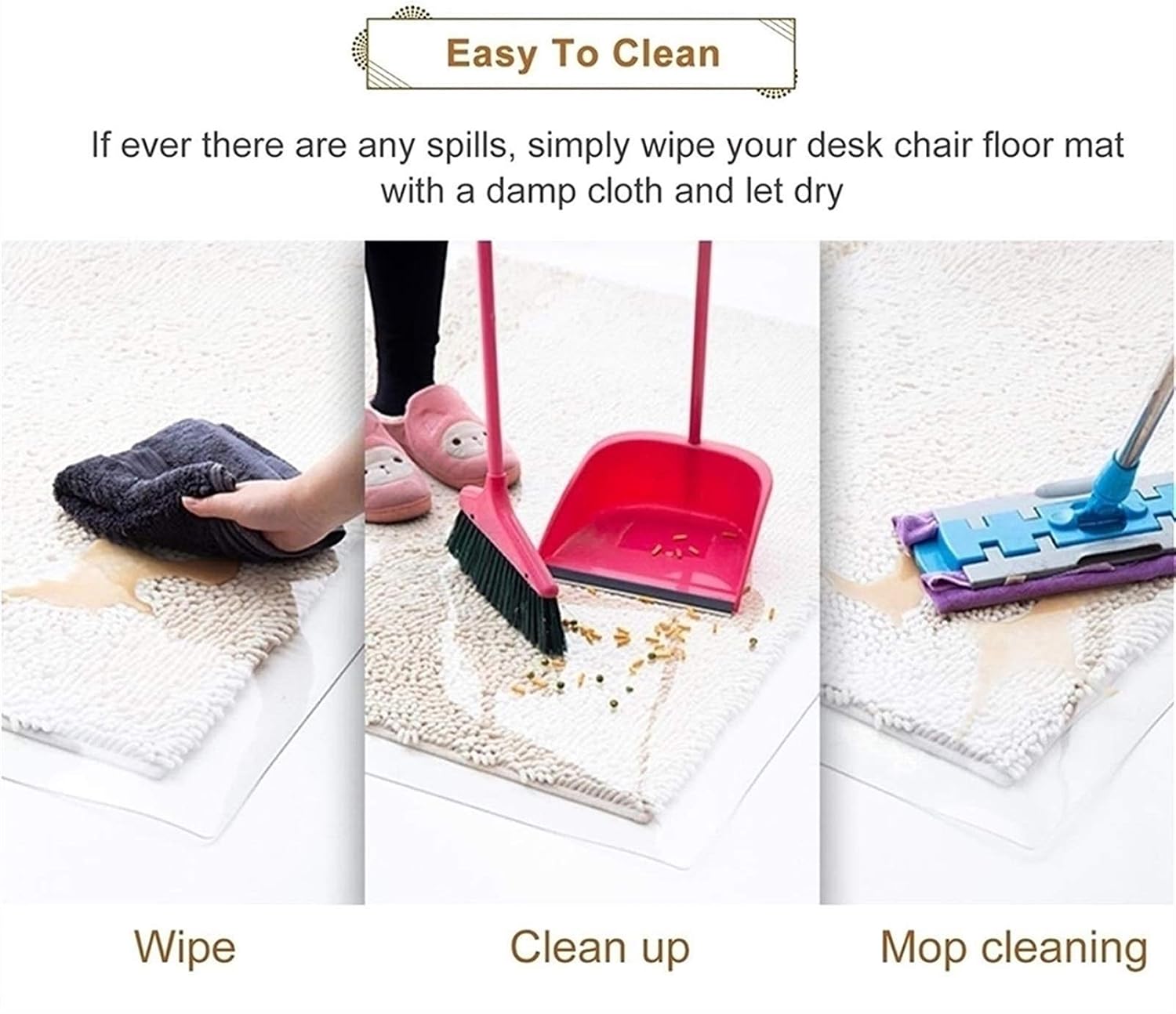 Area Rug PVC Transparent Carpet, Home Office Chair Mat & Hardwood Floors Protector for Door Bathroom Kitchen, Non-Slip (Size : 140×300cm(4.5ft×10ft))