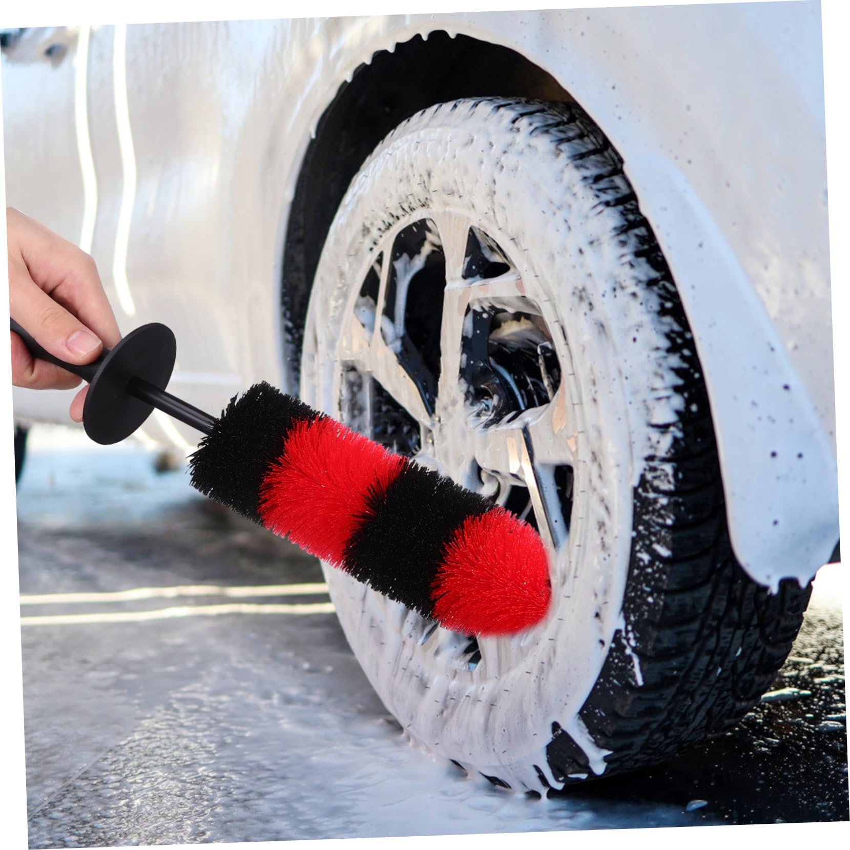 GLEAVI 2sets Spazzola per Pulizia Ruote e Pneumatici con Setole Resistenti Utensile Detailing per Auto Pulizia Professionale Cerchioni e Mozzi Strumento Versatile per Auto di Varie