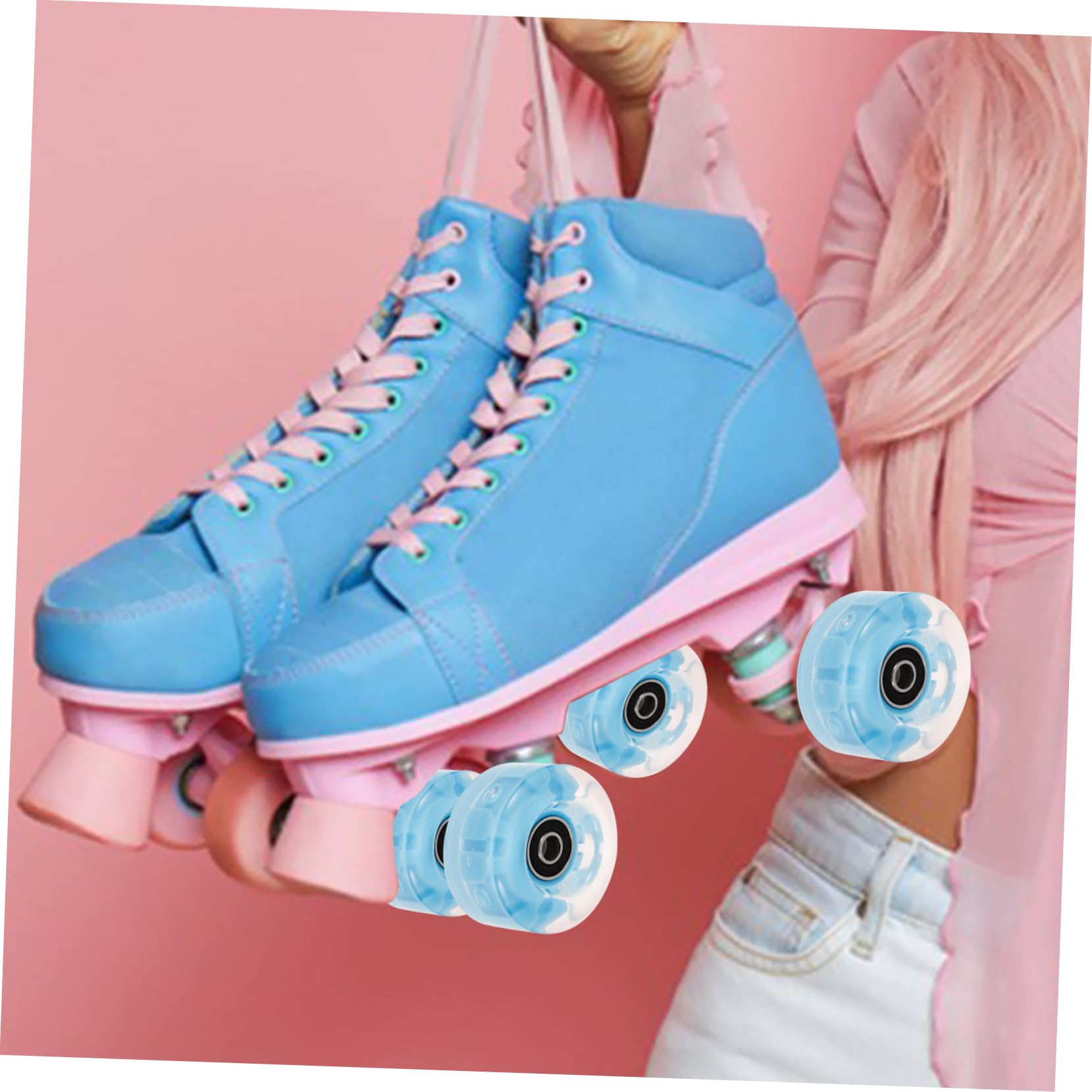 Patines De Brillo Rueda De Skate Ruedas De Patinaje sobre Ruedas Accesorios para Patines Ruedas De Patinaje Intermitentes Ruedas De Patines Aire Caucho