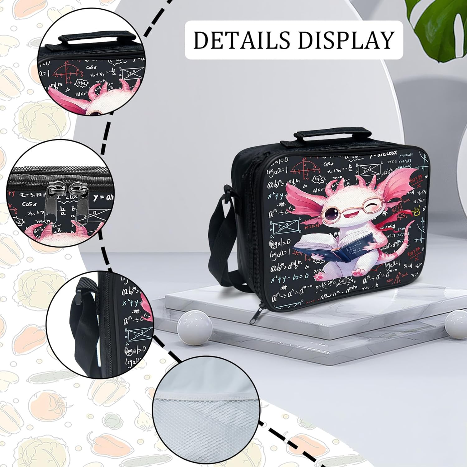 Axolotl Backpack Set for Boys Girls 3PCS Cute Animal School Bag with Lunch Box Pencil Case Kids Backpacks Toddler Elementary Bookbag 16 Inch - Image 4