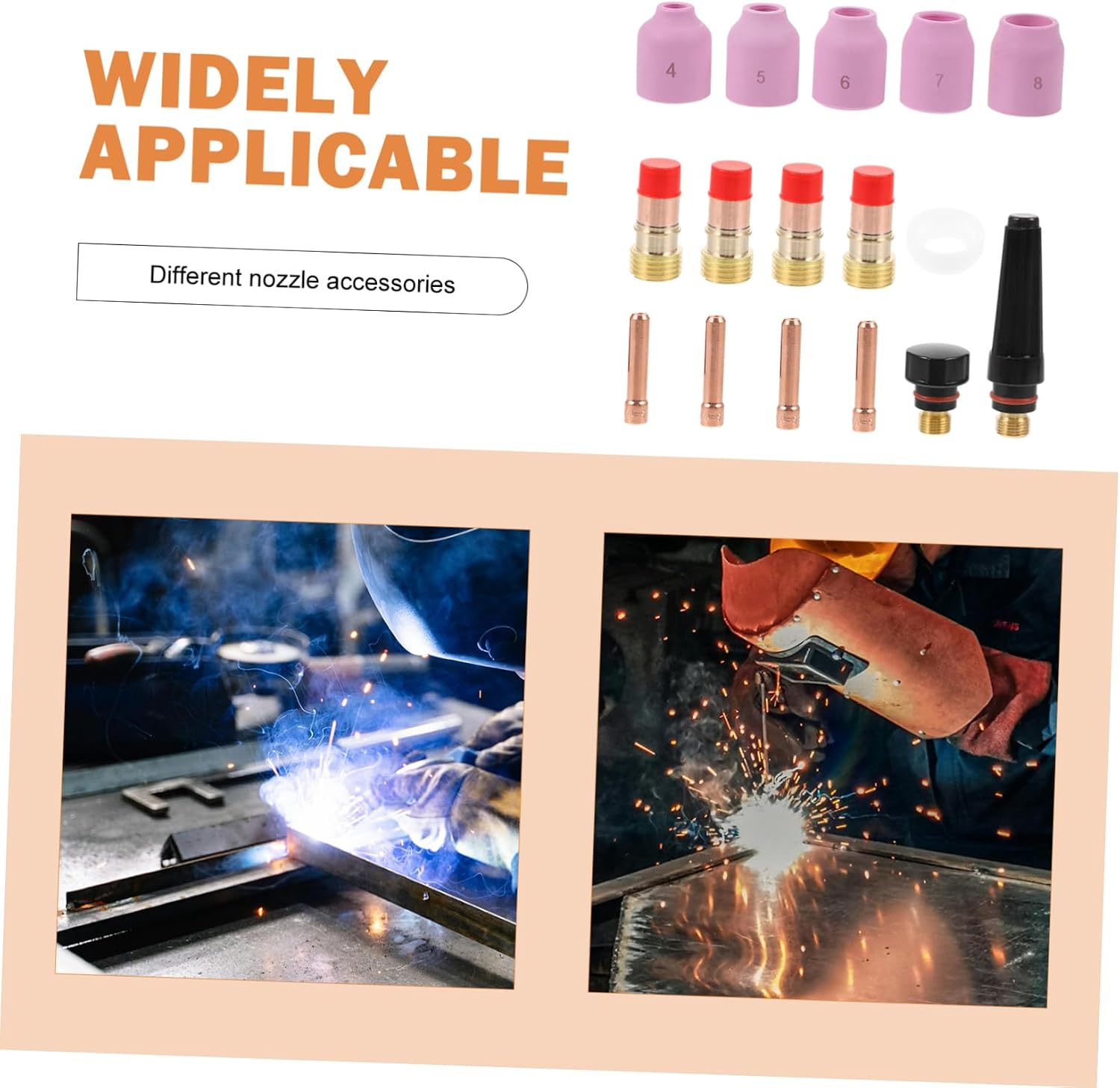 Angoily 1Set Gas Soldering Kit with Welding Nozzles Cups User Friendly Welding Accessories for Beginners and Professionals for Tig Welding and DIY Projects