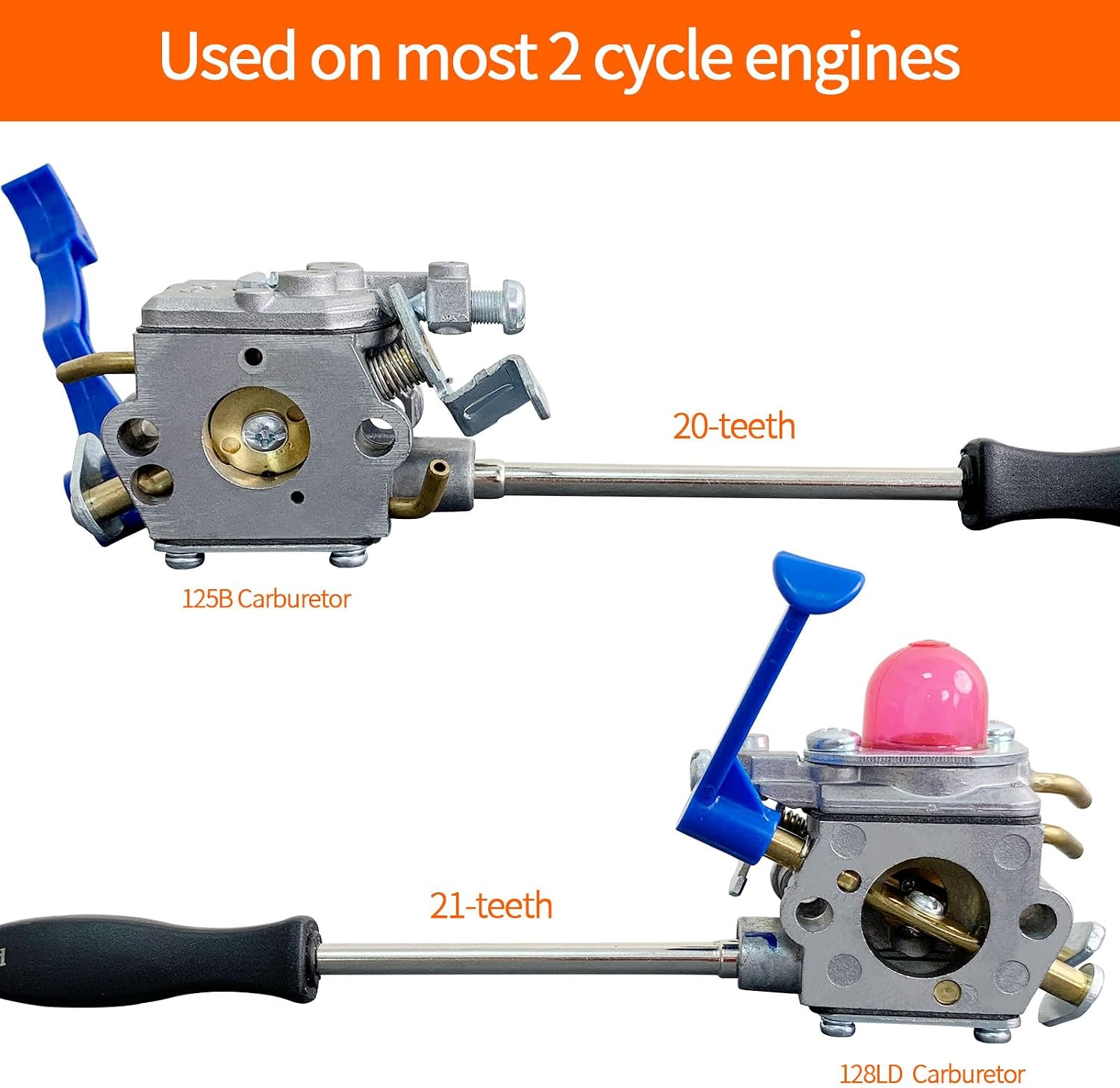 Carburetor Adjustment Tool (21-Teeth Splined+20-Teeth Splined)Screwdriver Adjusting Tool 530035560 for 2 Cycle engine Poulan Husqvarna Weed Eater Homelite Stihl Craftman Echo Chainsaw Trimmer Blower image 3