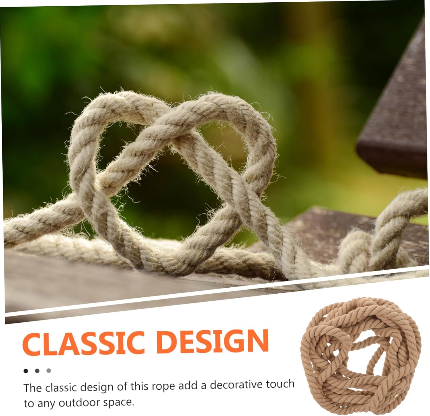 Mikikit Nautical Rope Handrail for Garden and Crafts Rope for Deck Fencing and Outdoor Decor Easy to Install Multipurpose Twisted Cord