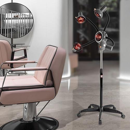 Miniatura 3 de LIECARYAM Luces infrarrojas de peluquería de 5 cabezales, luz de peluquería de 5 cabezales, procesador de color de cabello infrarrojo para máquina