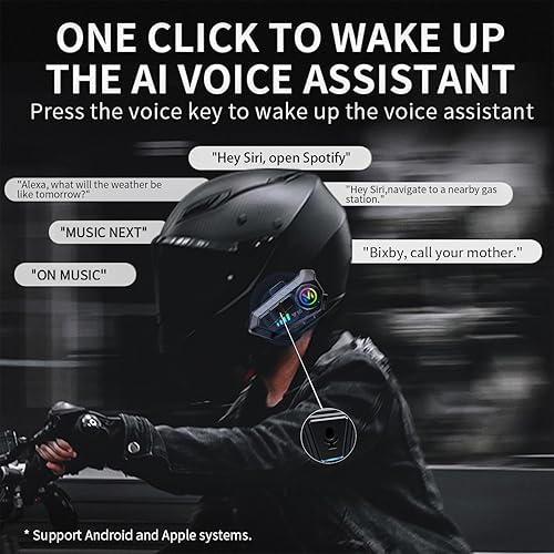 Miniatura 7 de Y10 Audífonos Bluetooth para casco de motocicleta, auriculares Bluetooth 5.3, reducción inteligente de ruido, calidad de sonido de nivel HiFi,