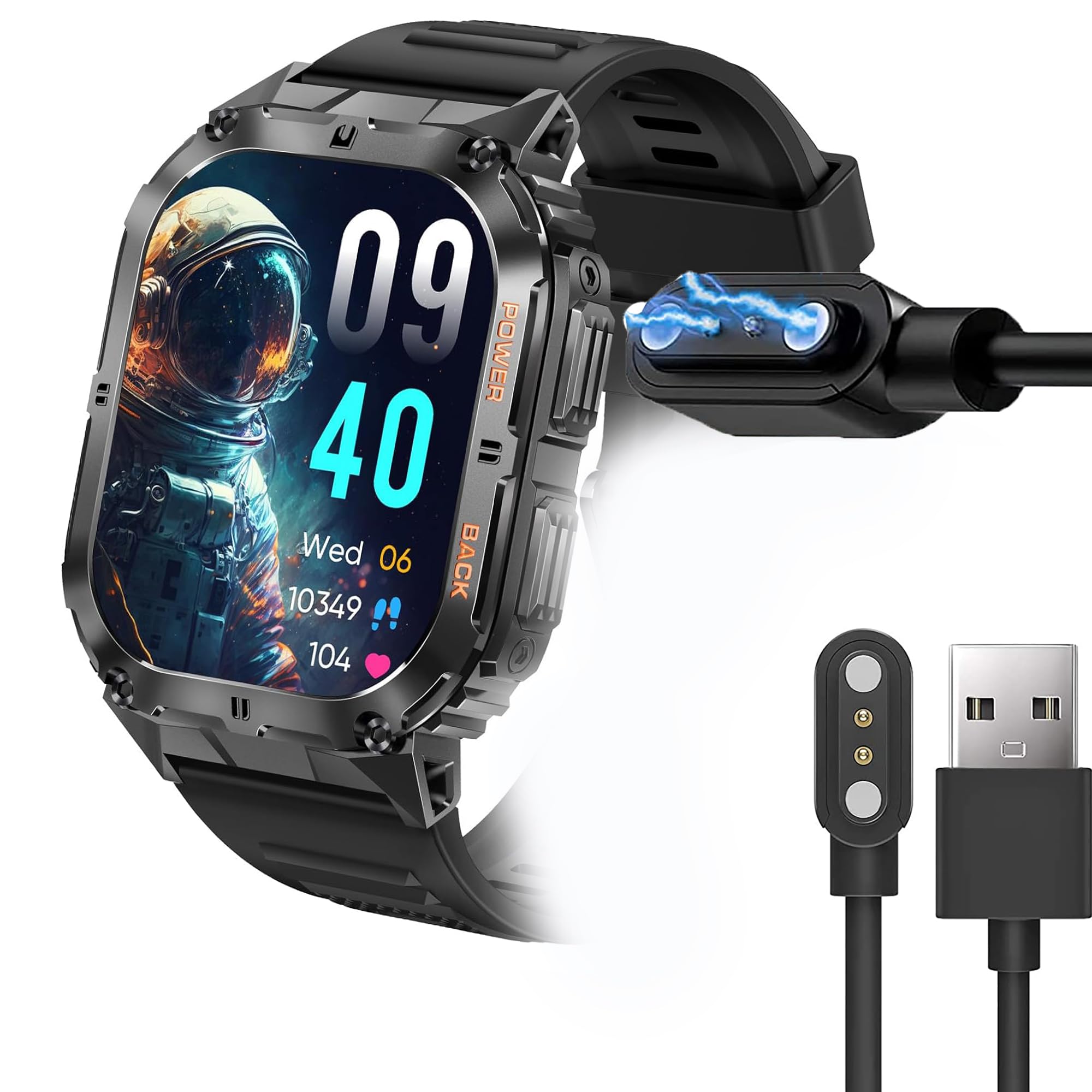 Lamshaw Compatible with OCTDG Smart Watch Charger, Magnetic USB Charging Cable Replacement Charger Cable Compatible with OCTDG K61 1.96 Inches, K61