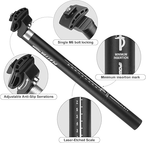 Miniatura 2 de PLATTBK Tija de asiento de bicicleta 25.427.228.630.931.6 13.780 in aleación de aluminio Road Bike MTB Seatpost