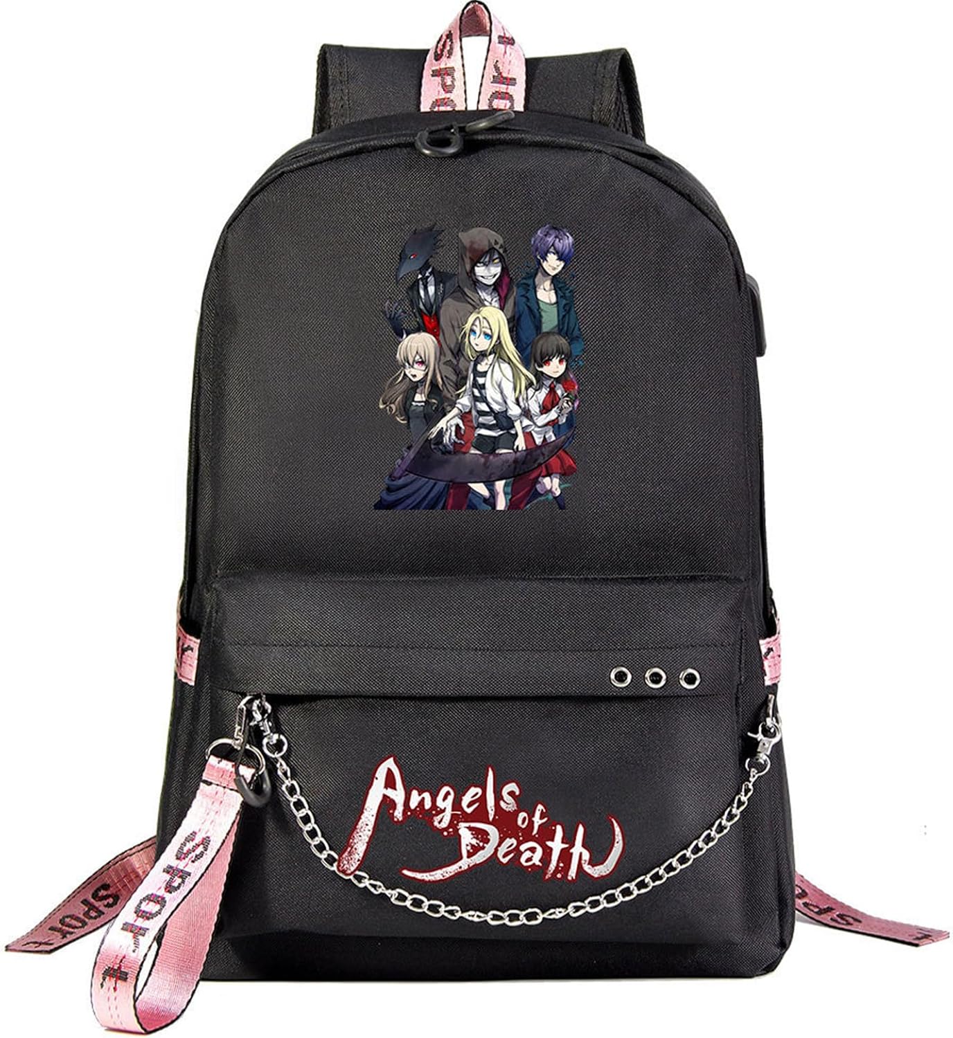 Anime Angels of Death Backpack School Bag Rucksack Shoulder Bag Daypack Bag with USB Port 13