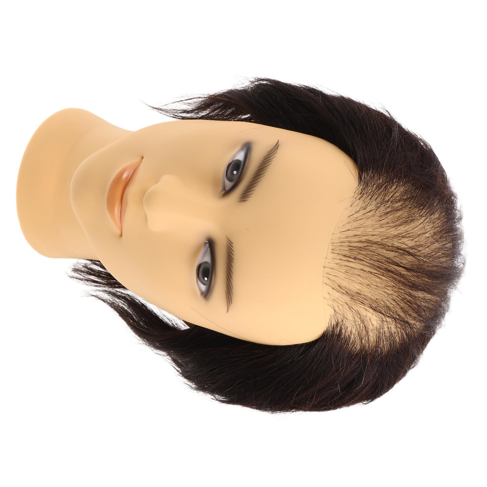 Friseur Übungskopf für Haarstyling Männlicher Puppenkopf aus PVC Schwarz Realistische Haarstruktur und Haardichte für Salontraining und Prüfungsvorbereitung für Anfängerfriseure
