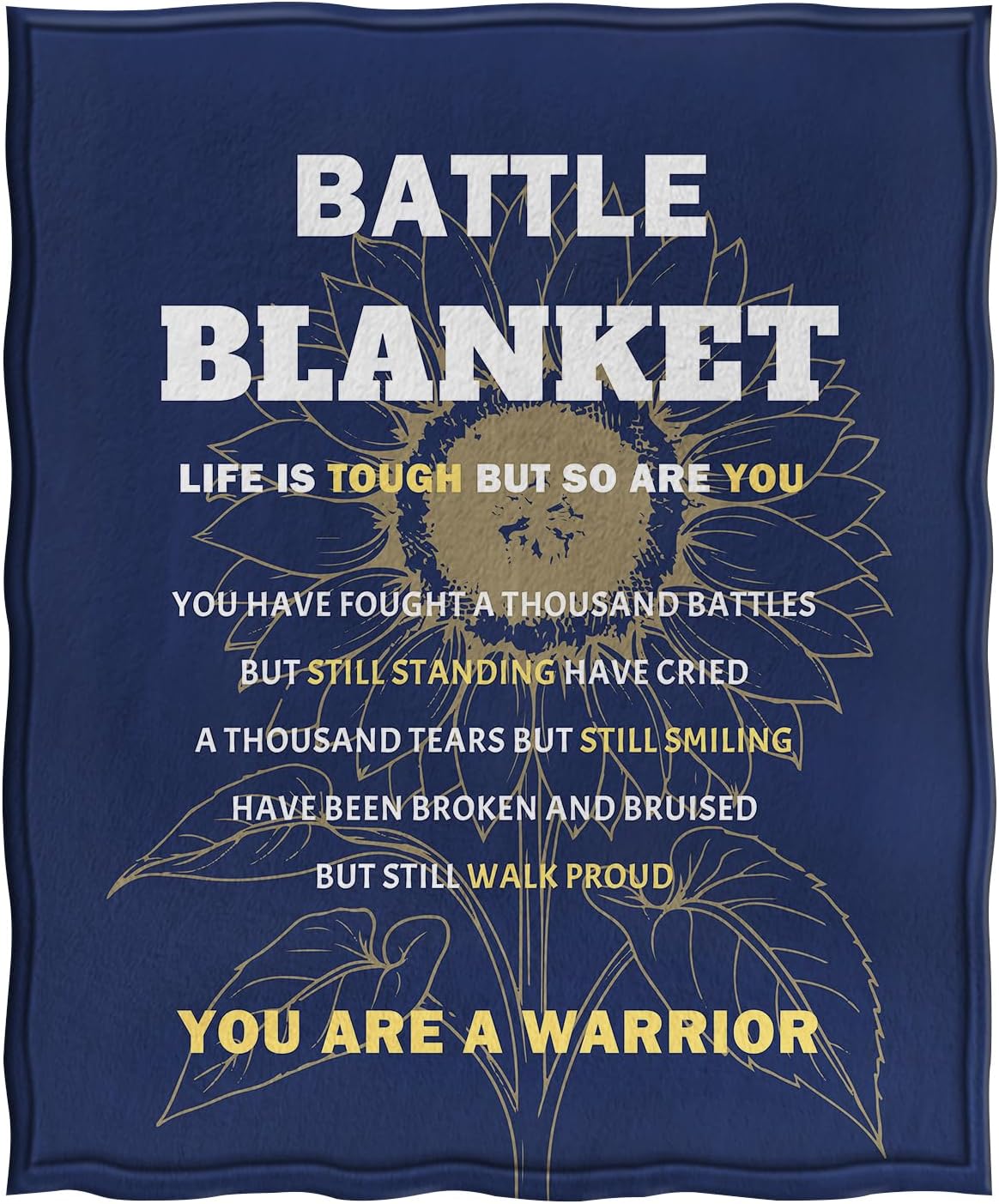 Jekeno Cancer Care Gifts Blanket for Women Best Friend, Get Well Soon Gifts for Her Him, Cancer Fighter Inspirational Quote Chemo Patient Battle Blanket Gift Ideas for Women Men 50"x60" - Image 3
