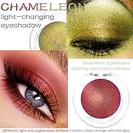 evpct 2Pcs Duochrome Chameleon Chrome Multichrome Eyeshadow Makeup Palette Set Women, Gold green Wine red Gold Metallic Holographic Glitter Sparkle Shimmer Loose Eyeshadow Eye Shadow Palette Makeup