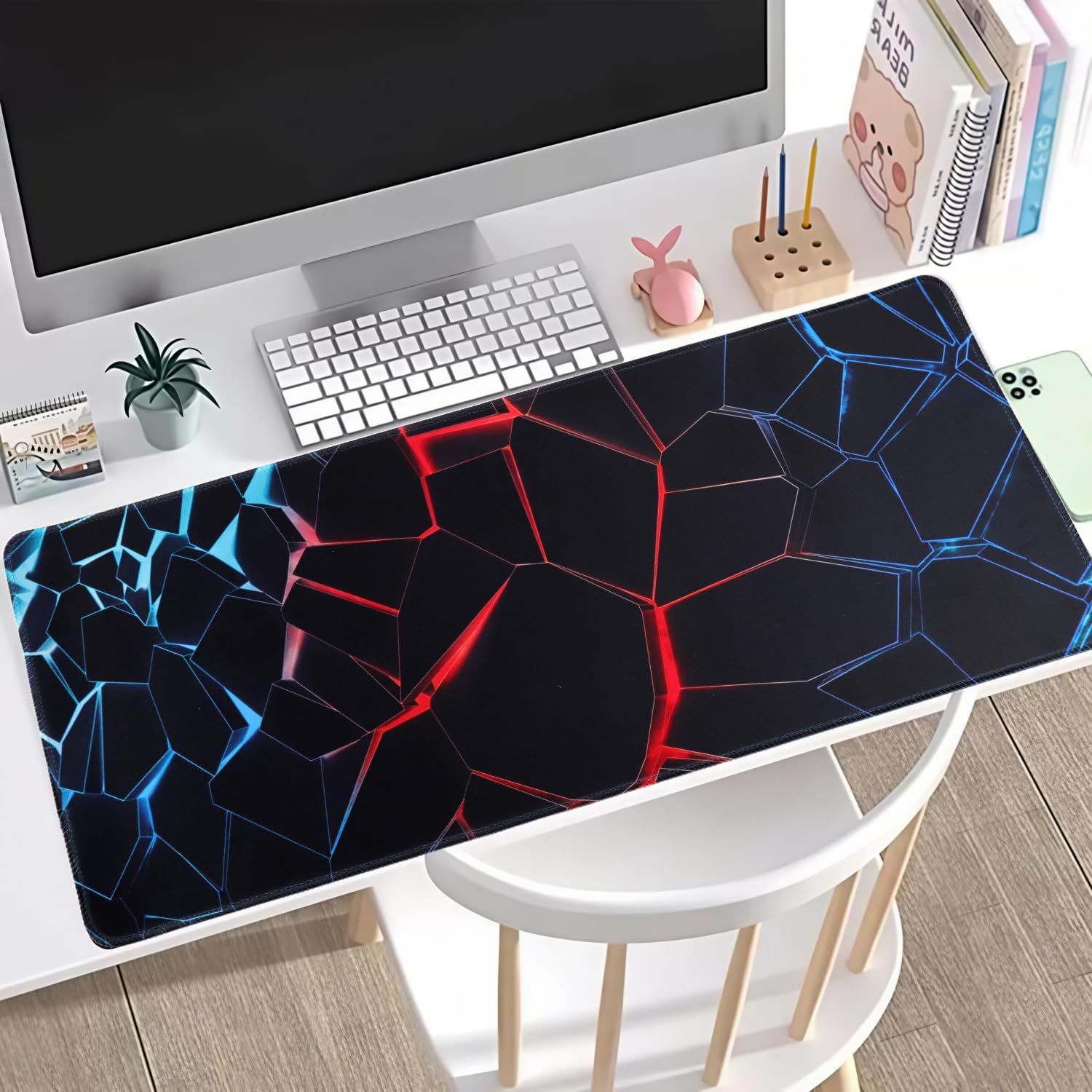 ZORBES® Oversized Desktop Keyboard Mat Mouse Pad, Fashion 3D Cyberpunk Design, Anti-Slip Large Desk Pad for Office, Gaming, and Home Decoration, 80x30cm