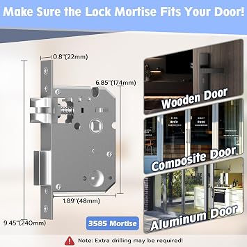Anweller Smart Fingerprint Door Lock Ultra-Slim with Keypad RFID Bluetooth App Key,Biometric Keyless Entry Smart Lock for Aluminum Wooden Front Door