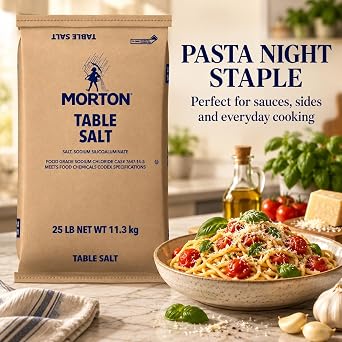Morton Table Salt, Iodized, 25 Pound