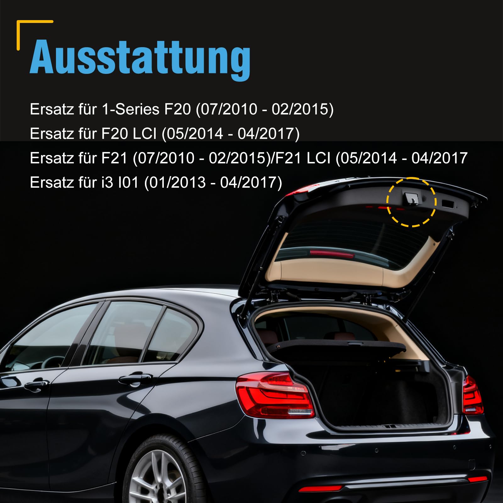 Hoypeyfiy 51247248075 - Lucchetto per bagagliaio posteriore, ricambio per BMW Serie 1 F20 2010-2015, ricambio per BMW F20 LCI 2014-2017, sostituisce 51 24 7 248 075