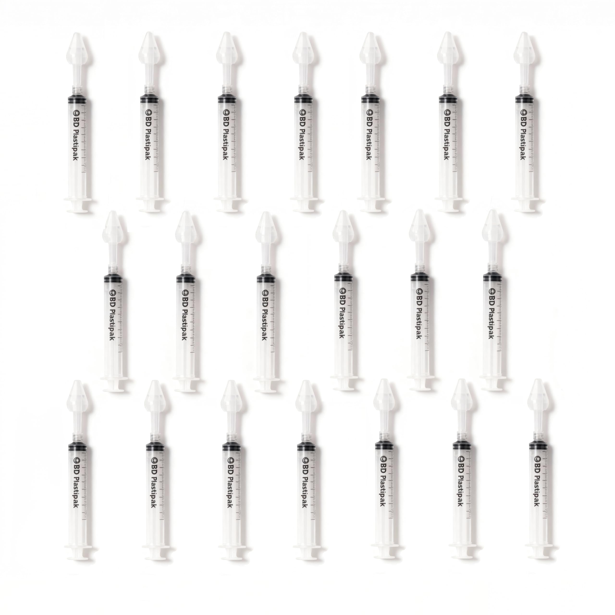 Mastertec Nasal Olives with Syringes for Washing Gentle Nasal Hygiene for Babies Children and Adults. Made in Italy (20 Olives + 20 Syringes)
