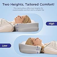 Vista 4 de Almohada cervical cervical para dormir, almohada ergonómica para dormir de lado, almohadas de espuma viscoelástica para aliviar el dolor de cuello