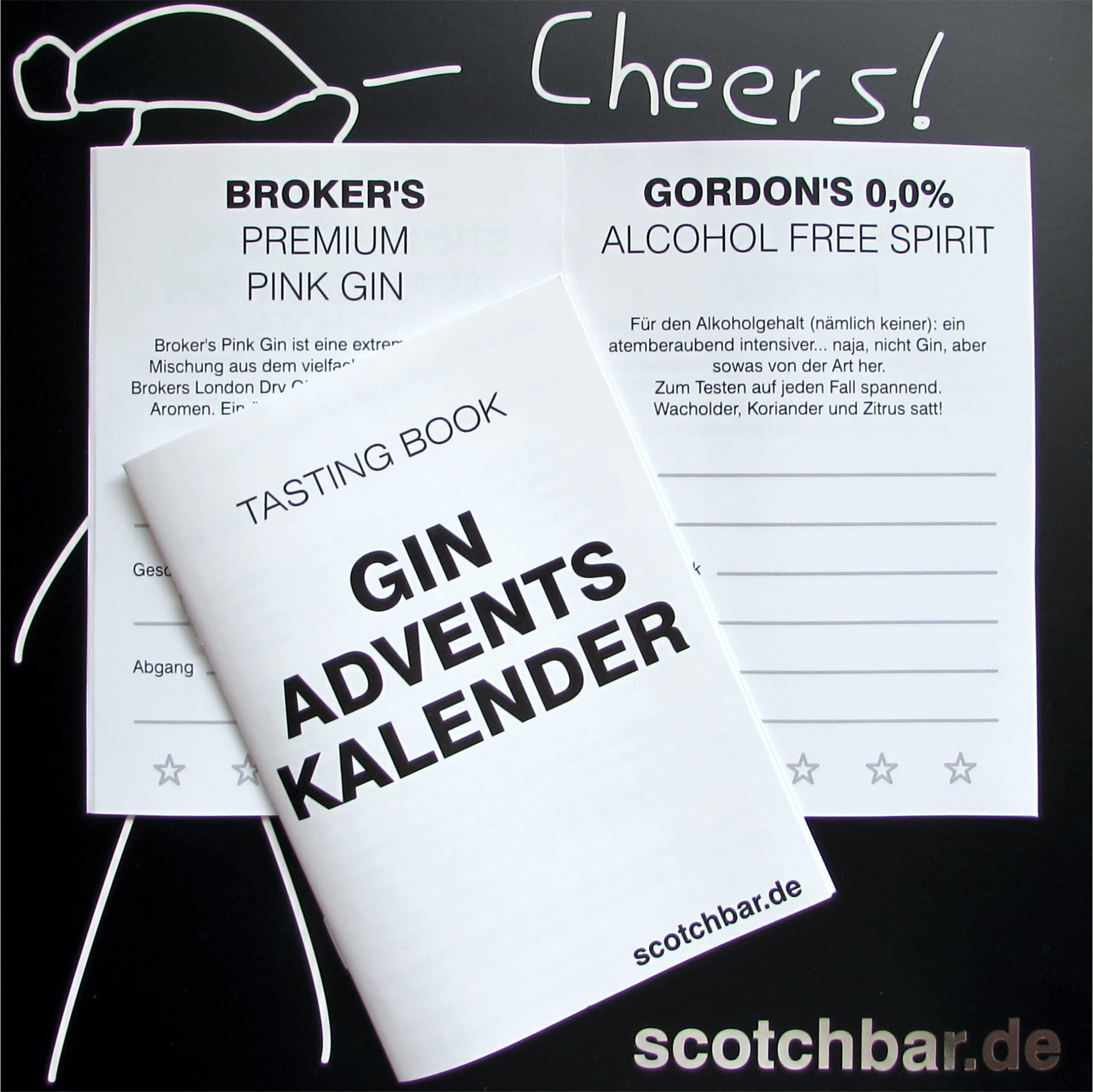 Gin Adventskalender in edler Geschenkbox exklusiv von scotchbar - 24 hochwertige Gin